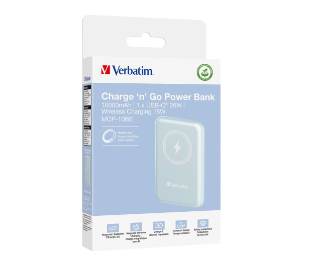 Verbatim Charge 'n' Go Magnetic Wireless Power Bank 10000mAh zielony - 1236530 - zdjęcie 2